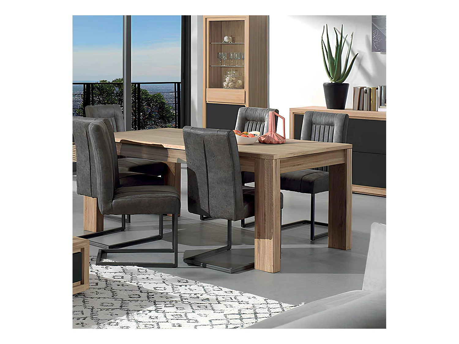 Table de Repas bois naturel Chêne massif 160x90x77cm MALMOE2