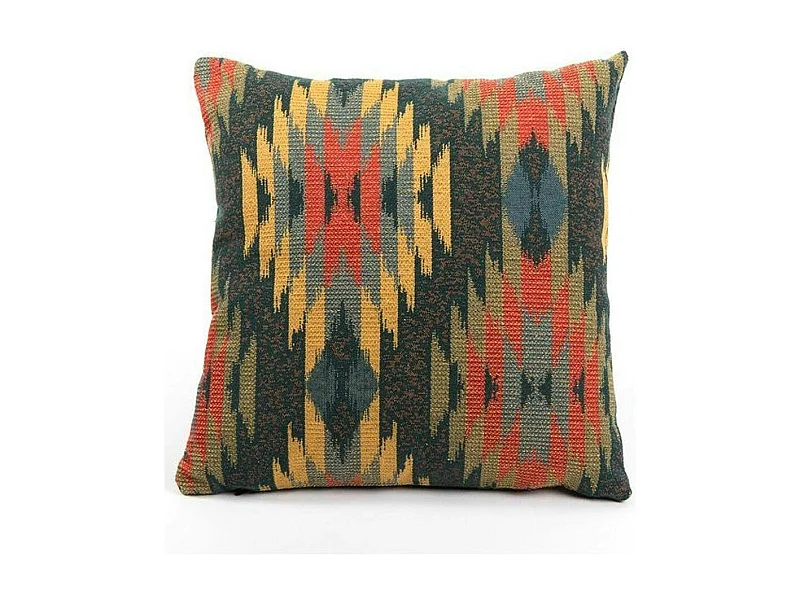 Coussin ethnique – motif aztèque fond vert IZMIR