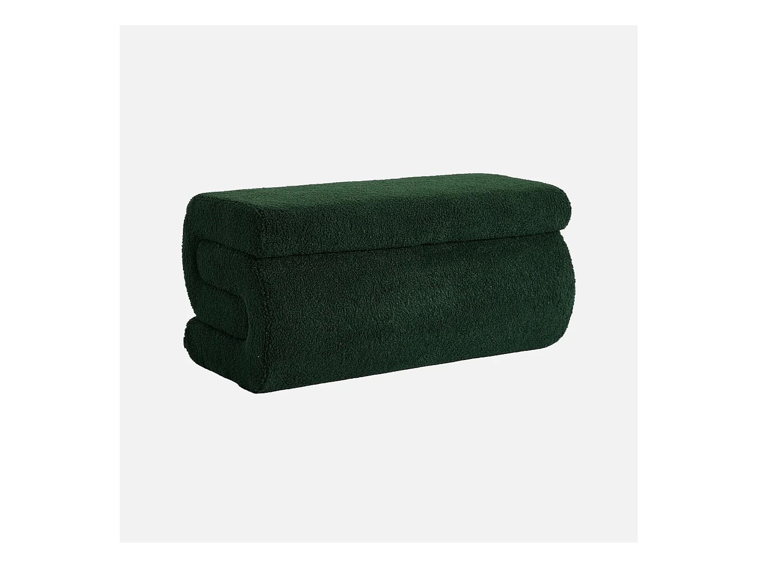 Banc design revêtement bouclette vert 1-2 places L 92 x P 50 x H 45cm - Sasha