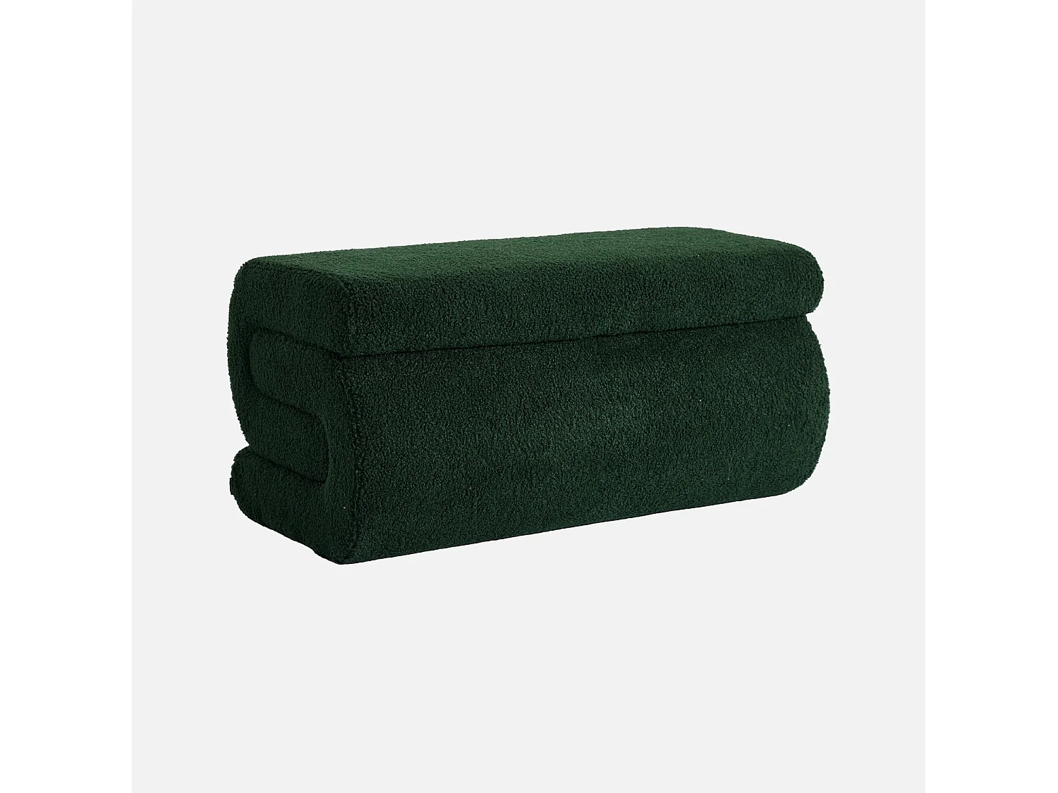 Banc design revêtement bouclette vert 1-2 places L 92 x P 50 x H 45cm - Sasha