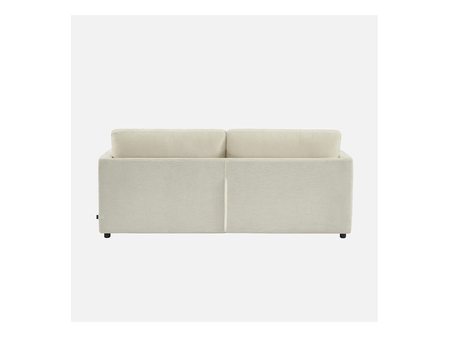 Sofá desenfundable de tela lisa de 2 plazas blanco