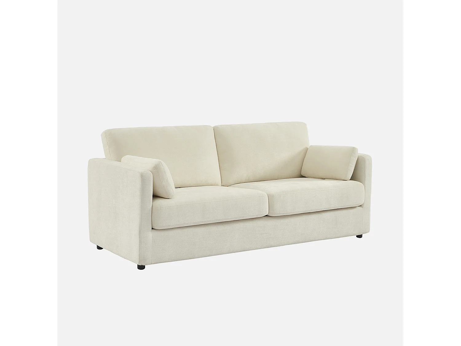 Canapé 2 places déhoussable tissu blanc L 198 x P 88 x H 85cm - Neo