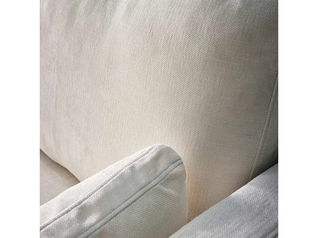 Canapé 2 places déhoussable tissu blanc L 198 x P 88 x H 85cm - Neo