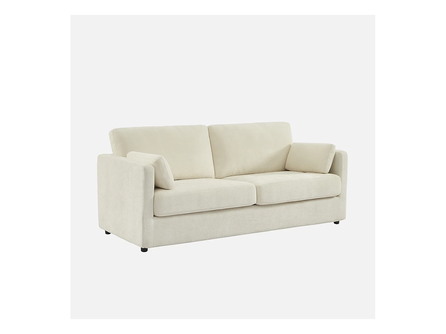 Canapé 2 places déhoussable tissu blanc L 198 x P 88 x H 85cm - Neo