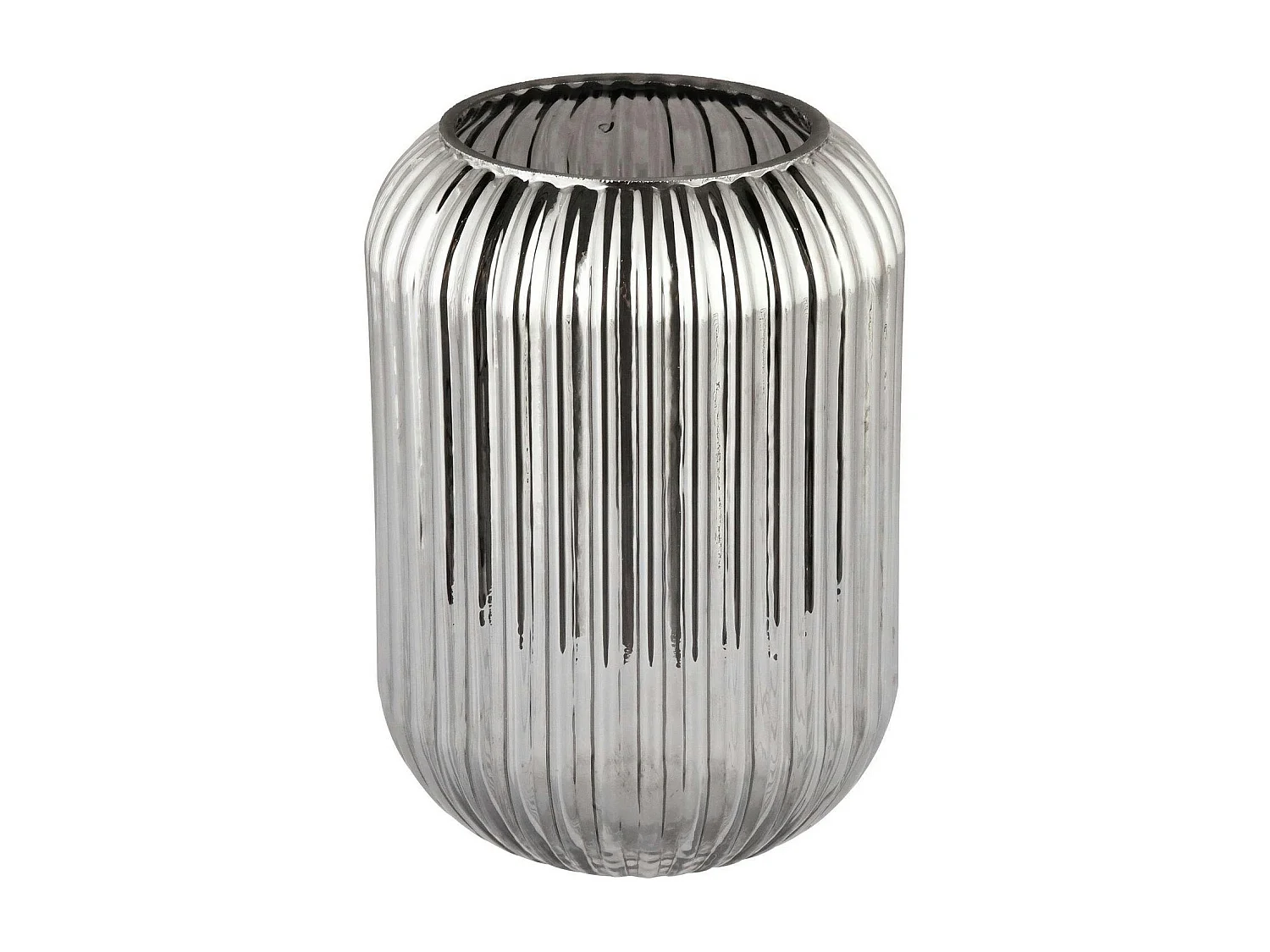 Vase en verre rainuré fumé – style moderne chic