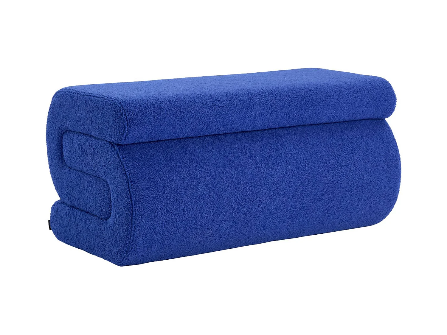 Banc design revêtement bouclette bleu 1-2 places L 92 x P 50 x H 45cm - Sasha