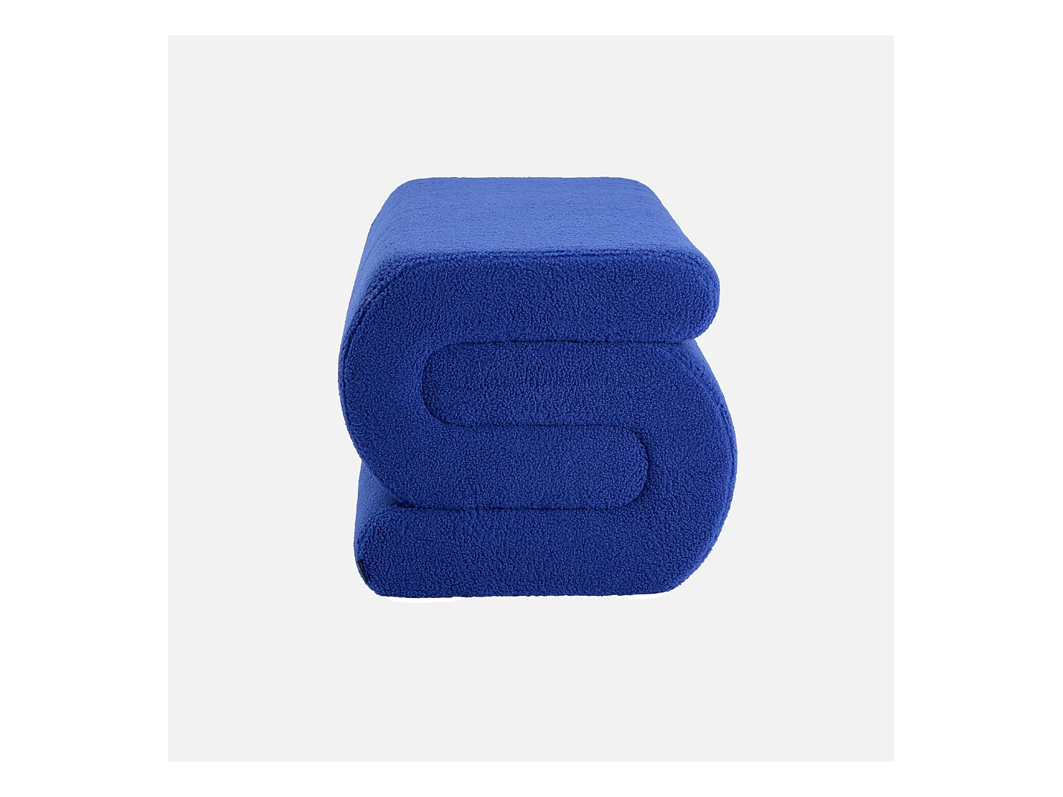 Banc design revêtement bouclette bleu 1-2 places L 92 x P 50 x H 45cm - Sasha