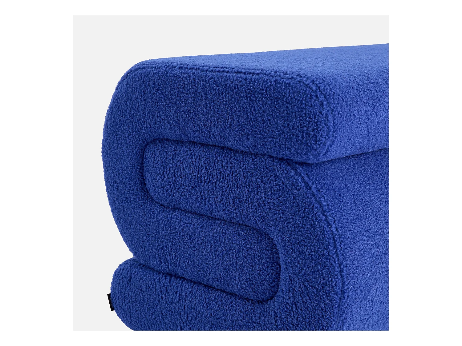 Banc design revêtement bouclette bleu 1-2 places L 92 x P 50 x H 45cm - Sasha