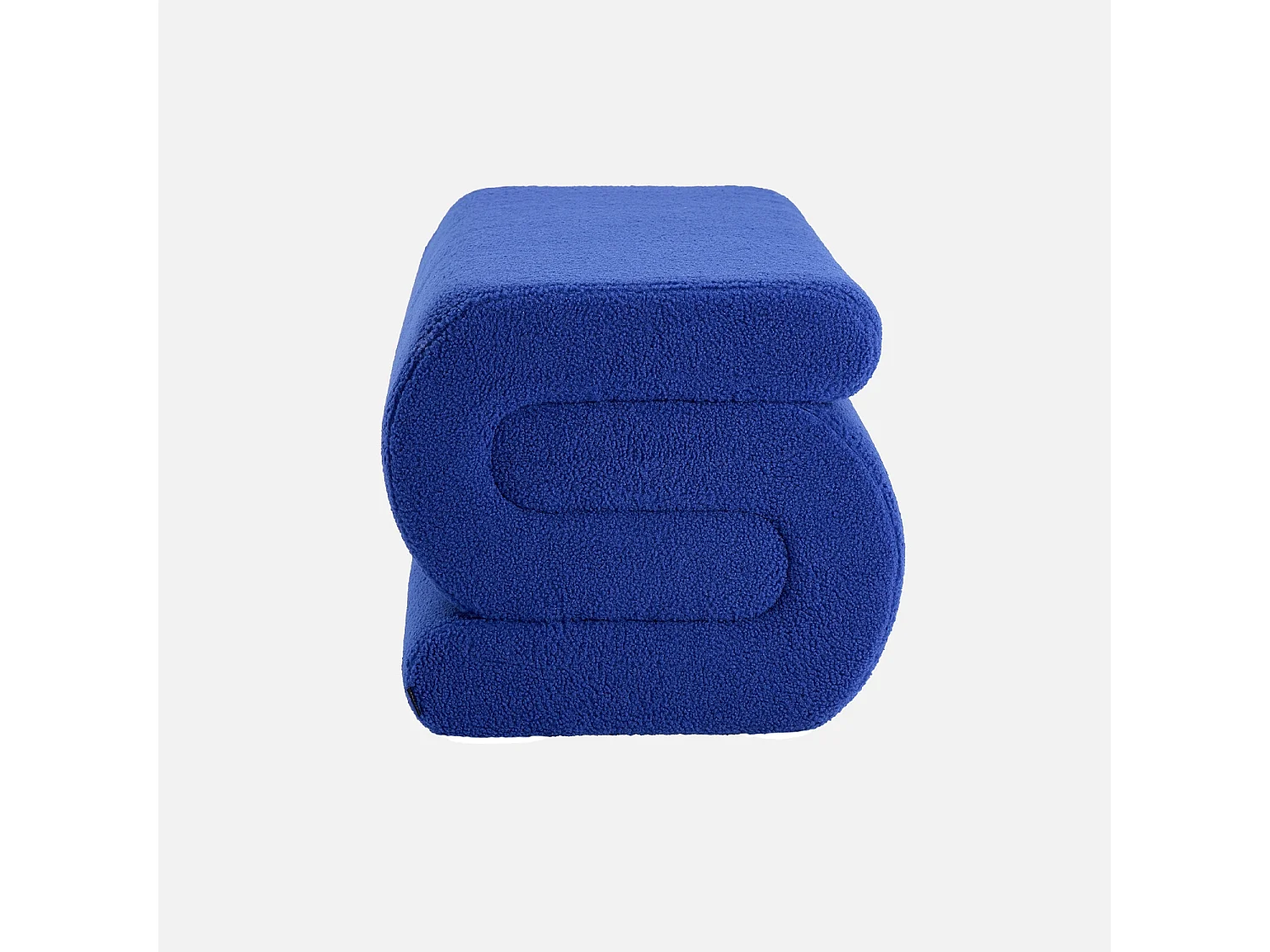 Panca design rivestimento bouclé 1-2 posti, blu