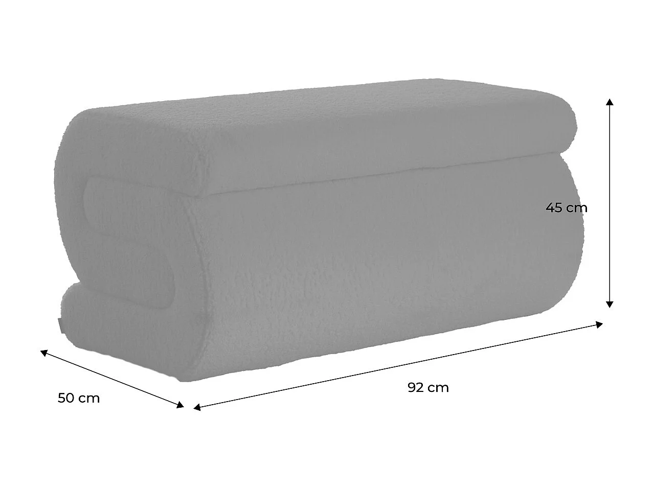 Panca in bouclé 1-2 posti, blu