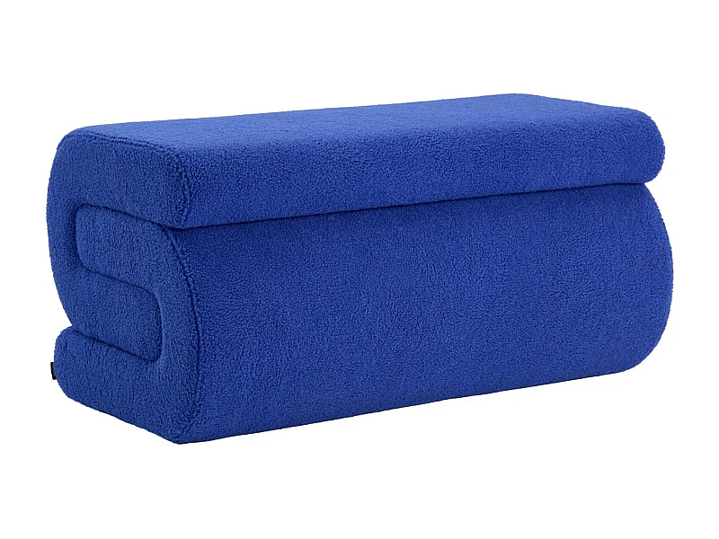 Panca design rivestimento bouclé 1-2 posti, blu