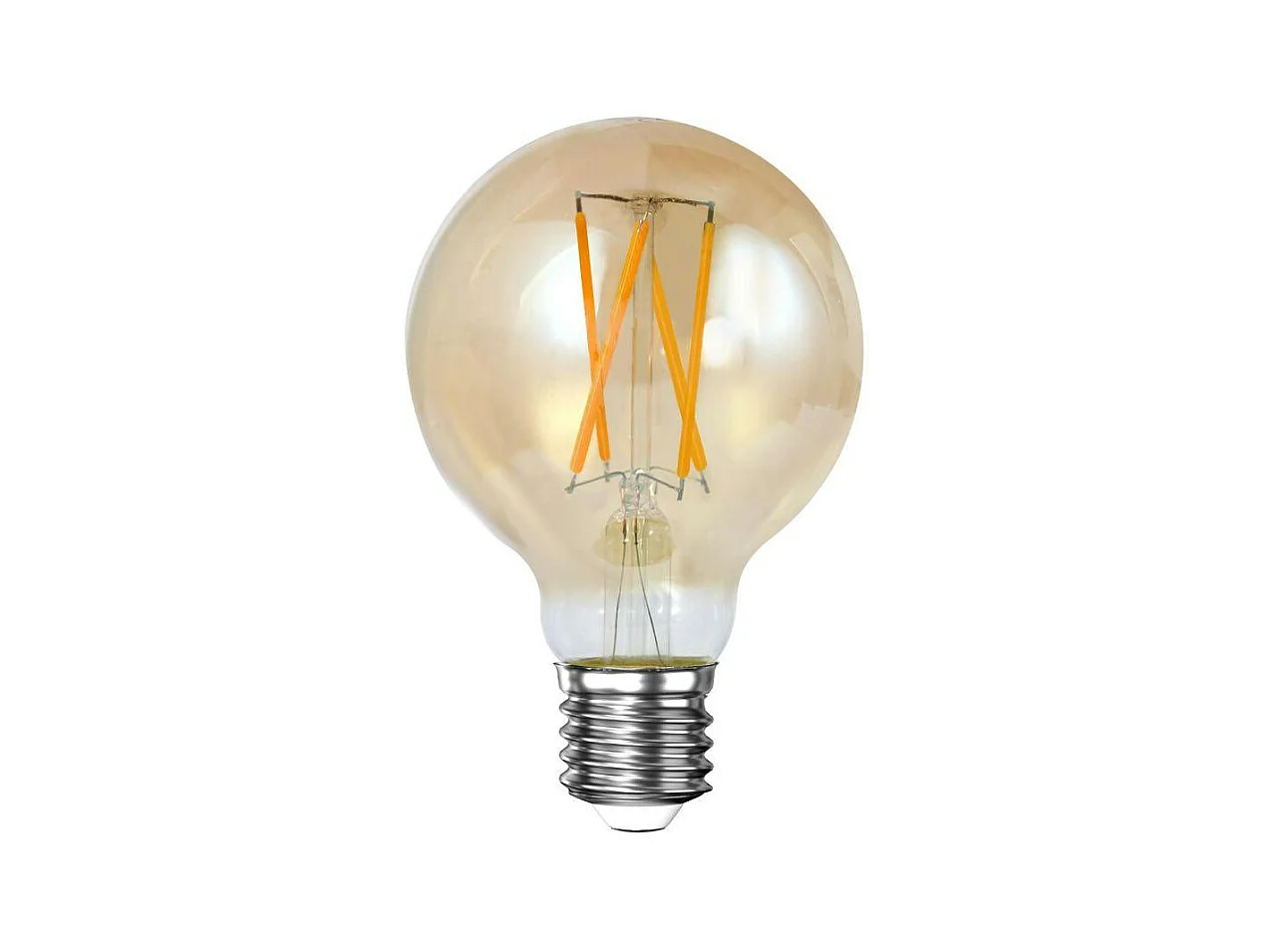 Ampoule globe 7 cm ambré LED filament lumière chaude (E27)