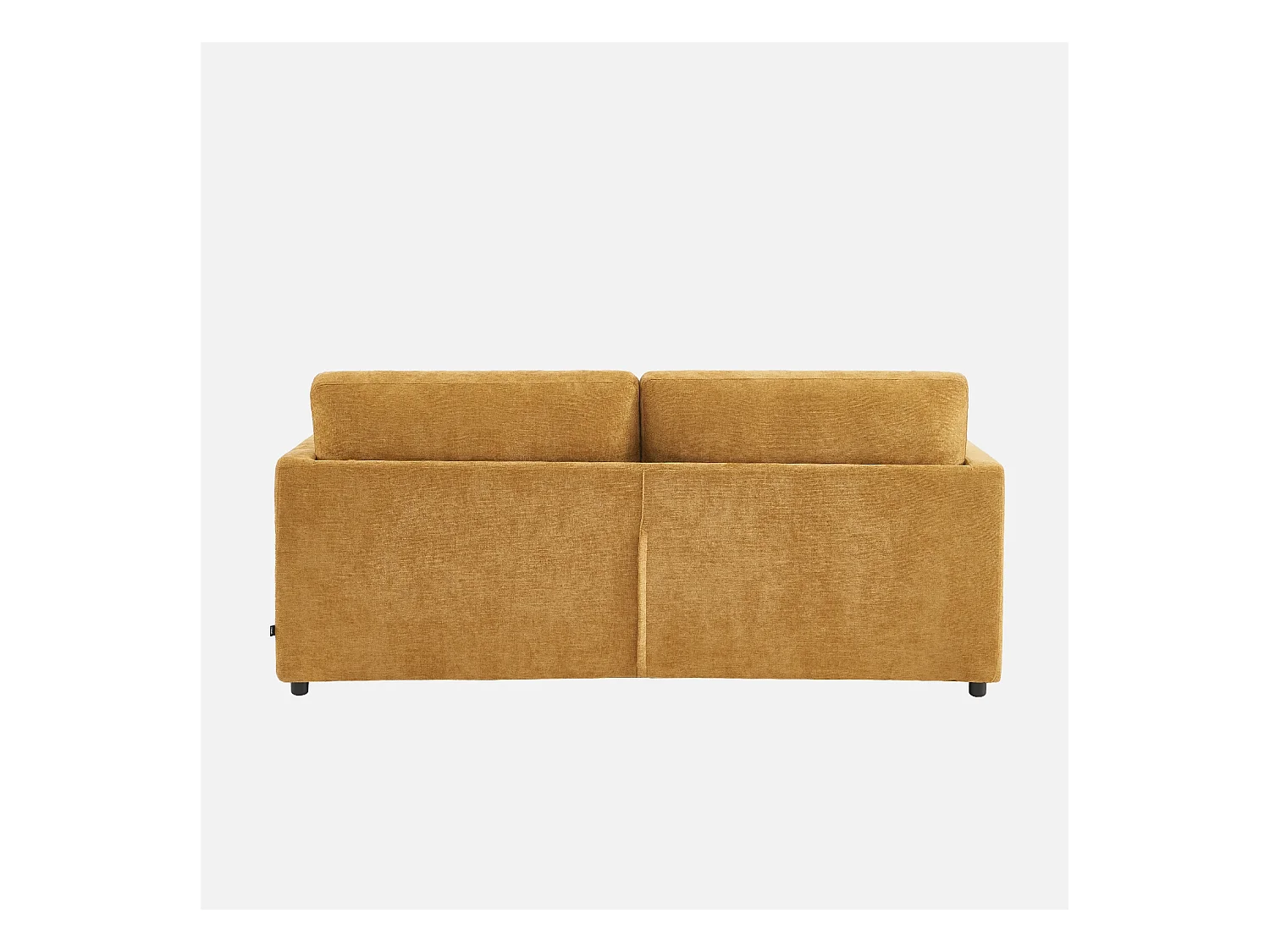 Sofá desenfundable de tela lisa de 2 plazas ocre