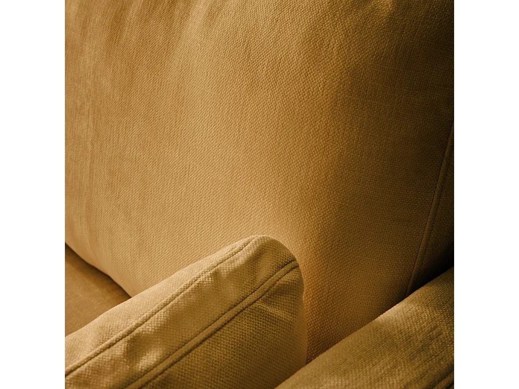 Canapé 2 places déhoussable tissu ocre L 198 x P 88 x H 85cm - Neo