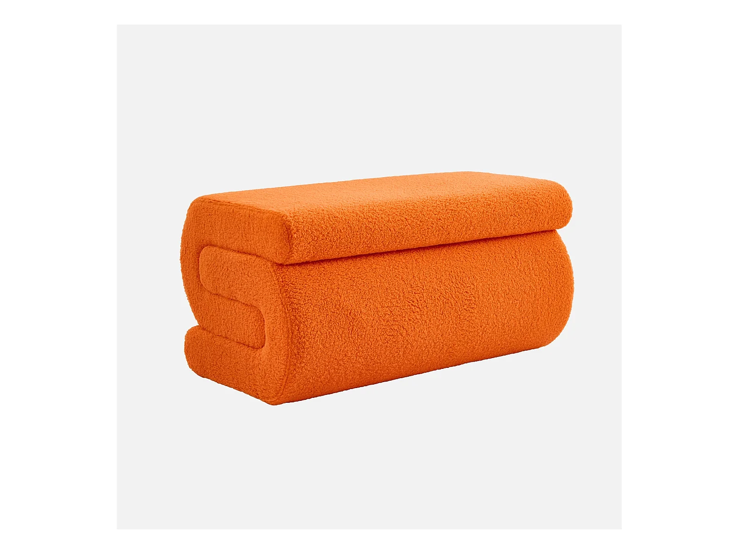 Banc design revêtement bouclette orange 1-2 places L 92 x P 50 x H 45cm - Sasha