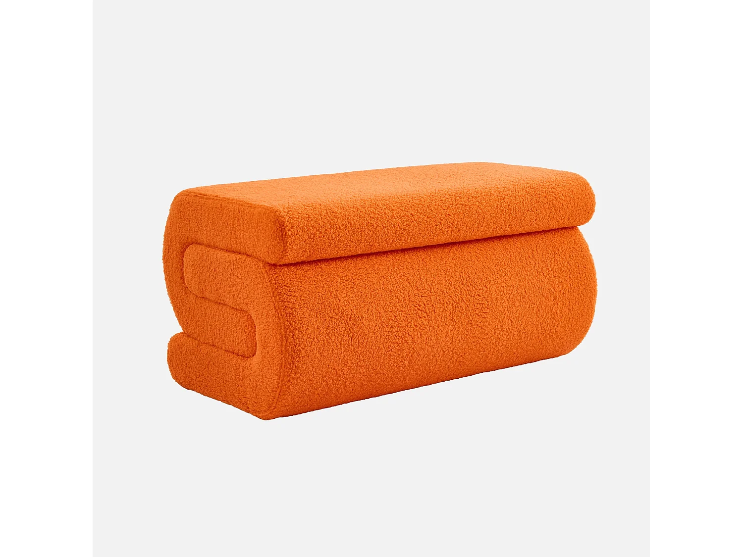 Banc design revêtement bouclette orange 1-2 places L 92 x P 50 x H 45cm - Sasha