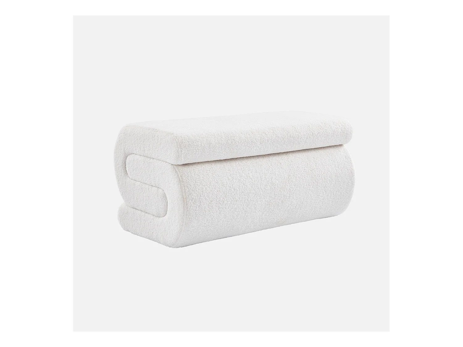 Banc design revêtement bouclette crème 1-2 places L 92 x P 50 x H 45cm - Sasha