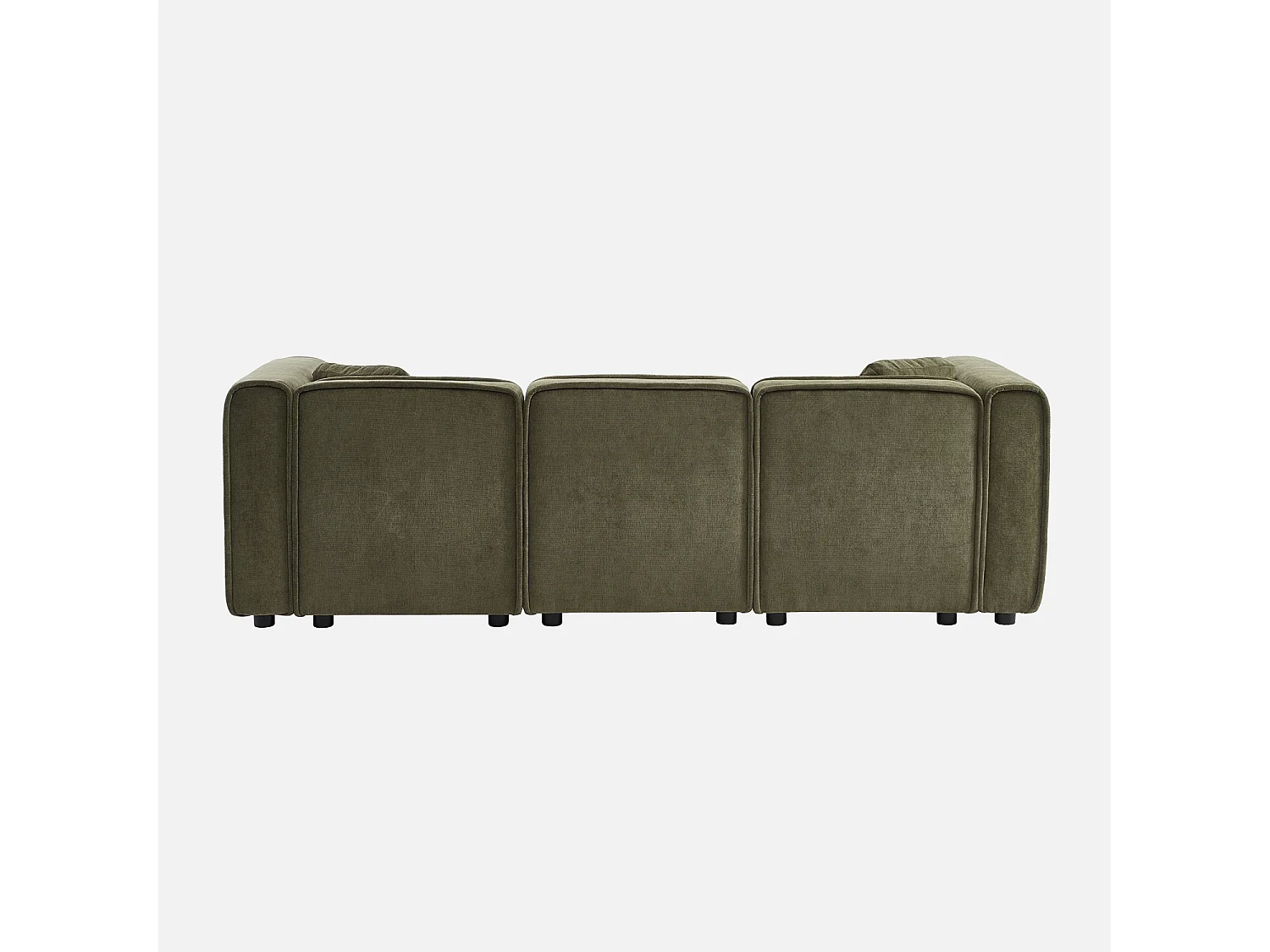 Canapé d'angle gauche 3 places tissu kaki 2 coussins carrés L 230 x P 145 x H 70 cm - Lester