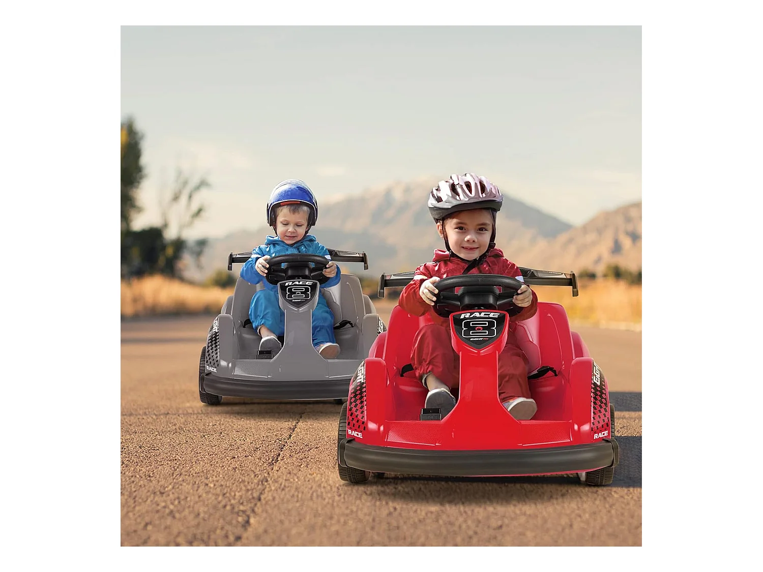 Kart à pédales voiture pour enfants - ORYXEARTH - Rouge - 6V - Electrique - 4 roues