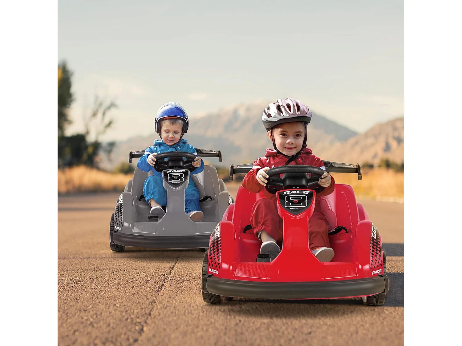 HOMEMIYN 6V Go Kart met afstandsbediening, ✓veiligheidsgordel+traagstart, muziek. 4-wiel elektrisch kinder-cadeau (rood).