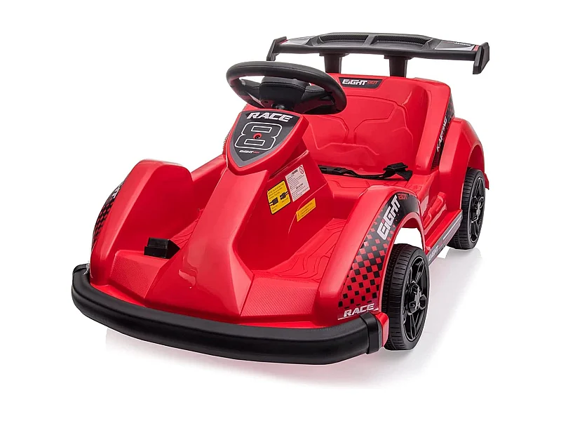 HOMEMIYN 6V Go Kart met afstandsbediening, ✓veiligheidsgordel+traagstart, muziek. 4-wiel elektrisch kinder-cadeau (rood).