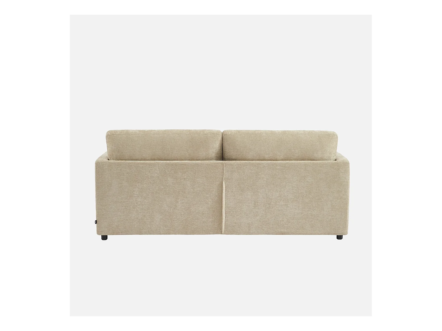 Sofá desenfundable de tela lisa de 2 plazas beige