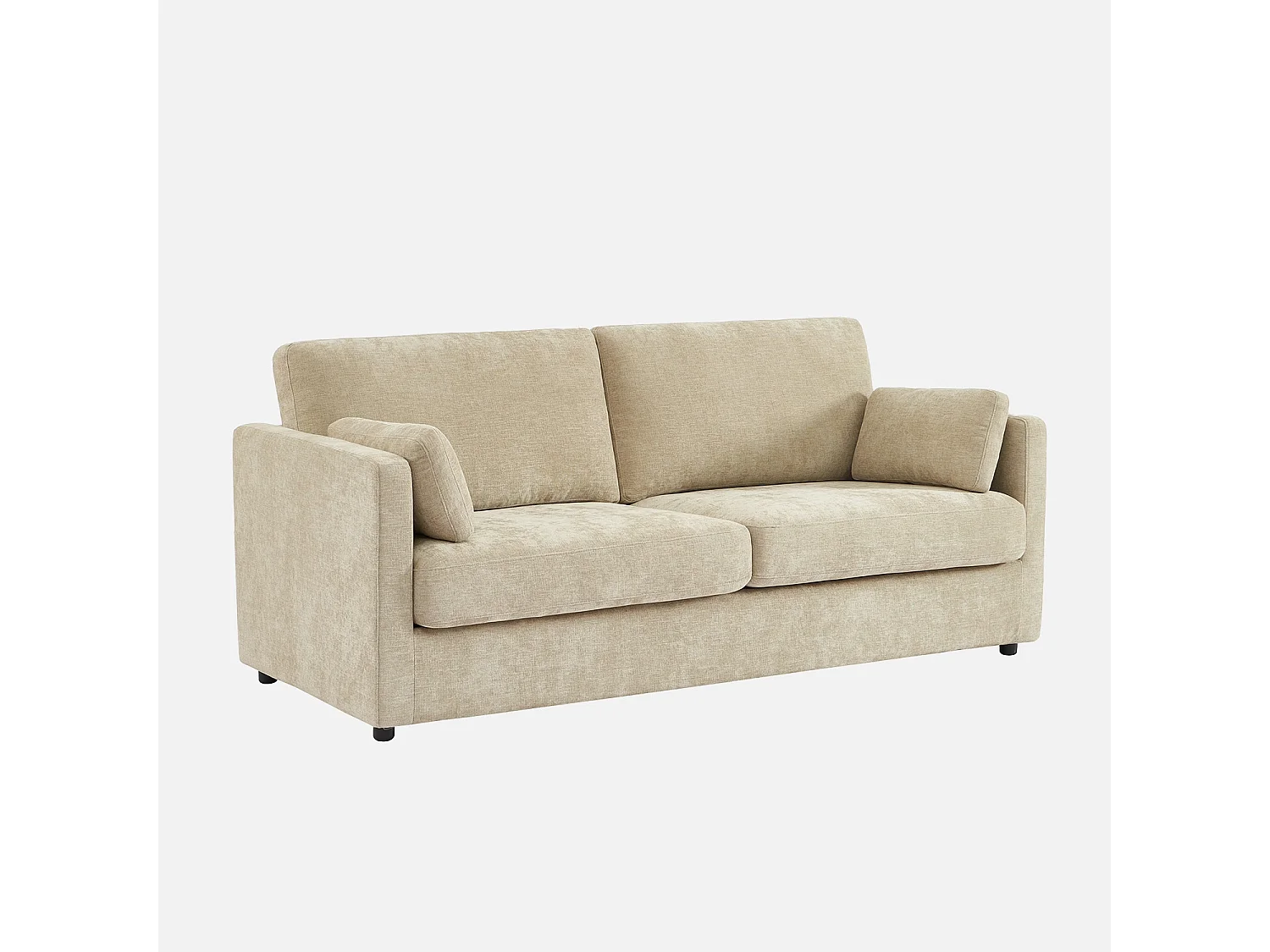 Canapé 2 places déhoussable tissu beige L 198 x P 88 x H 85cm - Neo