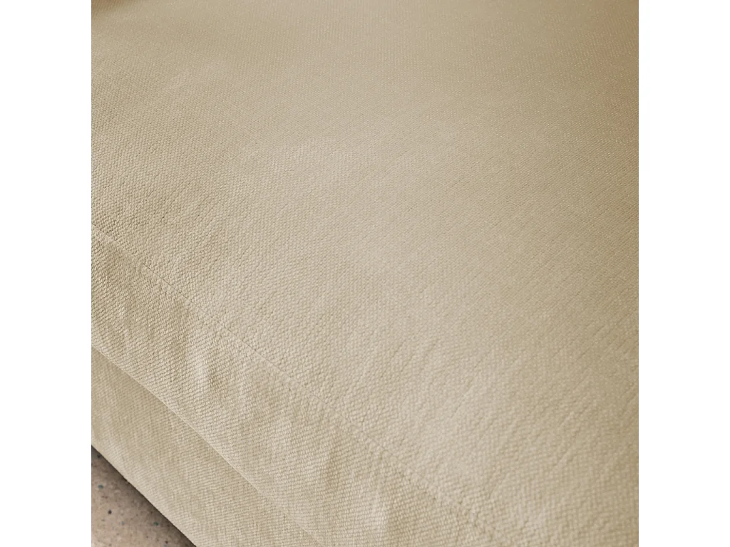 Canapé 2 places déhoussable tissu beige L 198 x P 88 x H 85cm - Neo