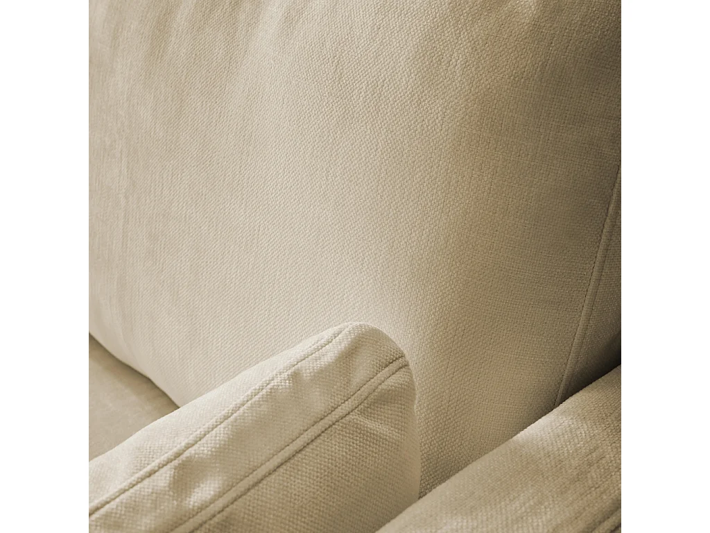 Canapé 2 places déhoussable tissu beige L 198 x P 88 x H 85cm - Neo