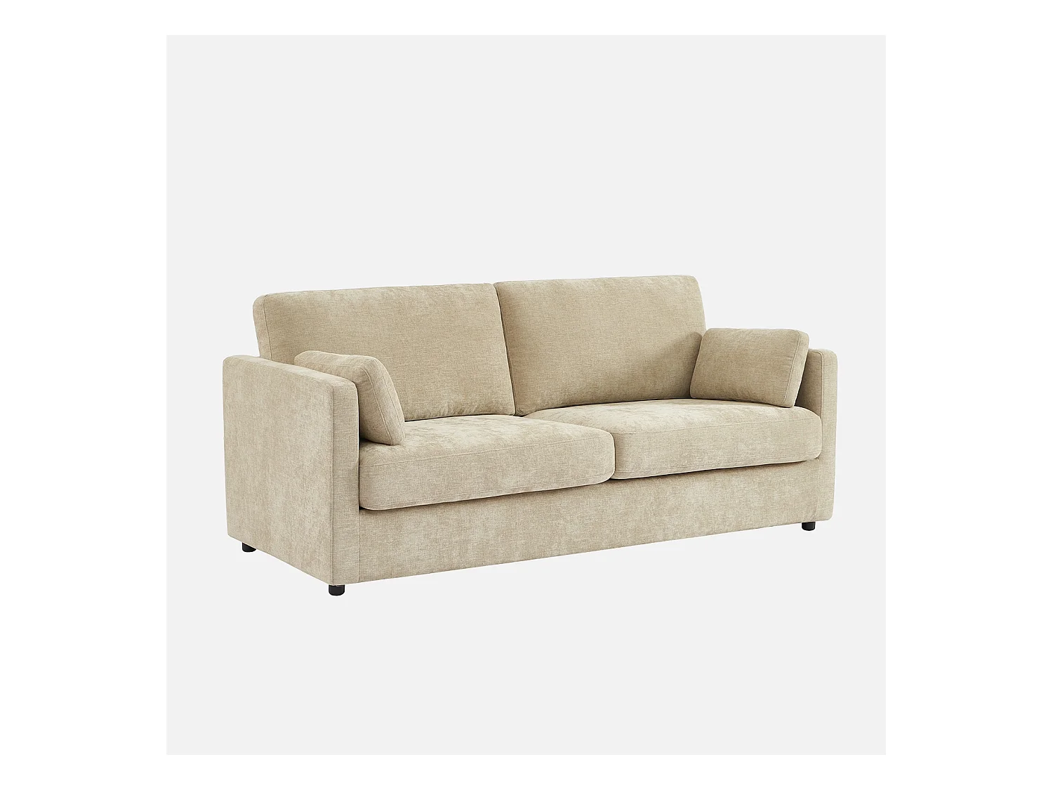 Canapé 2 places déhoussable tissu beige L 198 x P 88 x H 85cm - Neo