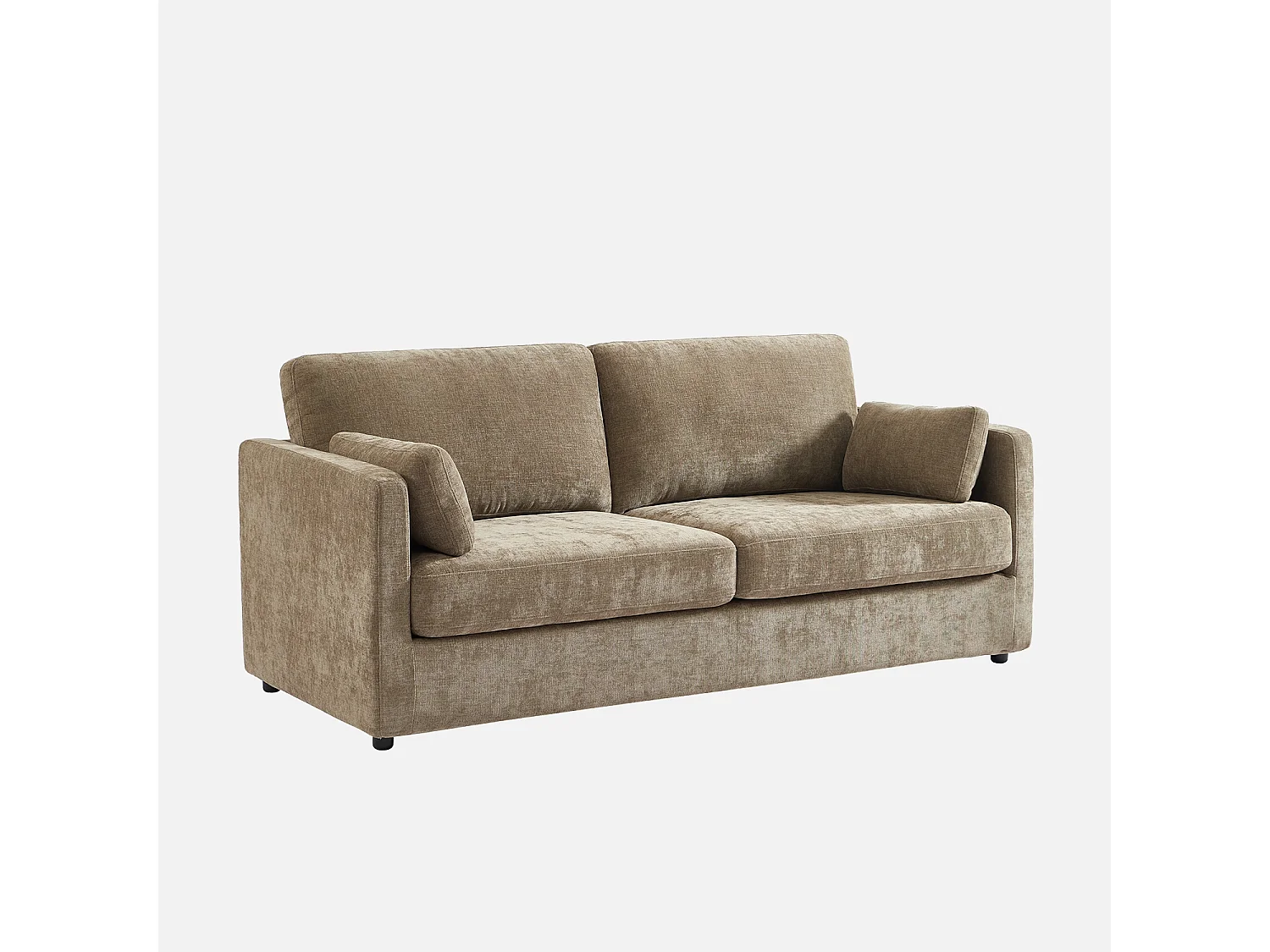 Canapé 2 places déhoussable tissu taupe L 198 x P 88 x H 85cm - Neo