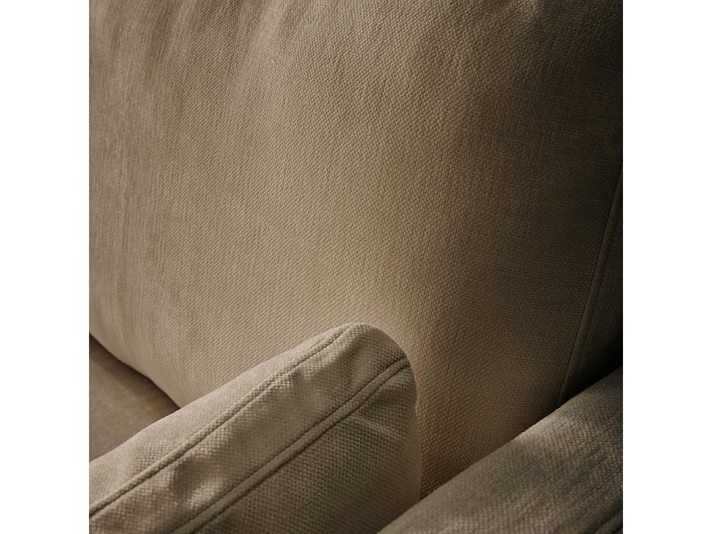 Canapé 2 places déhoussable tissu taupe L 198 x P 88 x H 85cm - Neo