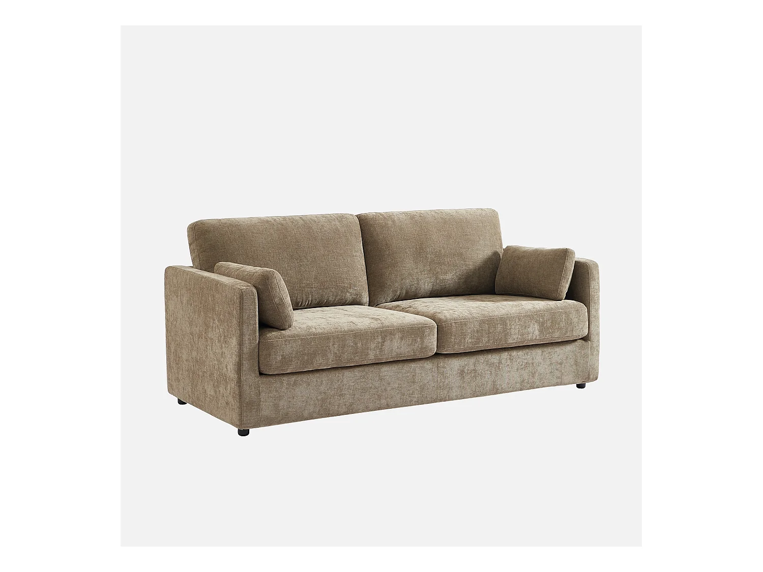 Canapé 2 places déhoussable tissu taupe L 198 x P 88 x H 85cm - Neo