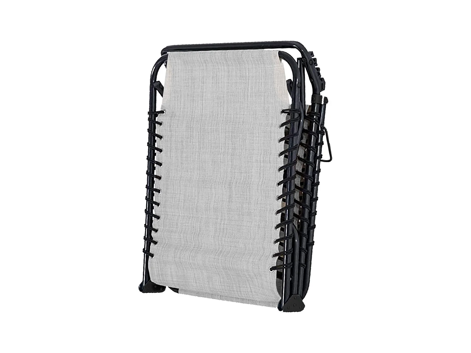 Lot de 2 Transat Chaise longue pliante Bain de soleil coloris Gris clair avec coussin - Longueur 188 x Profondeur 55 x Hauteur 30 cm