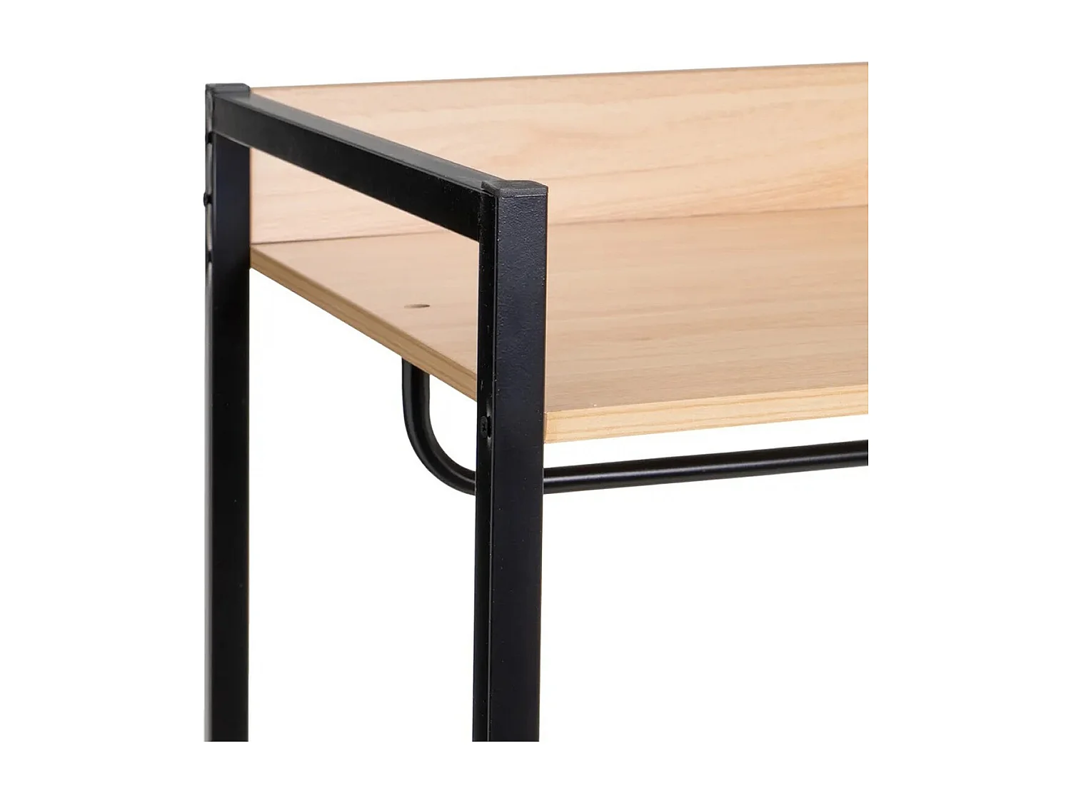 Portant dressing avec étagères et penderie e en bois naturel et métal noir - Longueur 60 x Profondeur 48 x Hauteur 190 cm