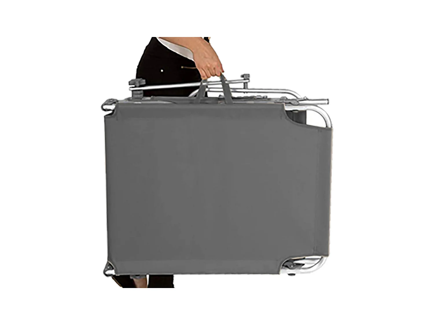 Lot de 2 Transat Chaise longue pliante Bain de soleil coloris anthracite  avec Pare-soleil - Longueur 187 x Profondeur 56 x Hauteur 26 cm