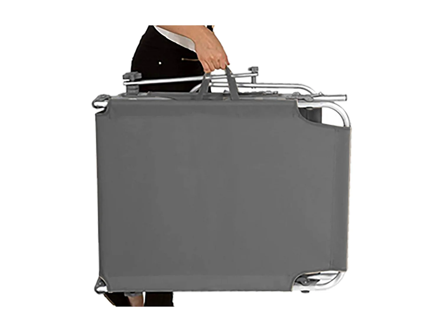 Lot de 2 Transat Chaise longue pliante Bain de soleil coloris anthracite  avec Pare-soleil - Longueur 187 x Profondeur 56 x Hauteur 26 cm