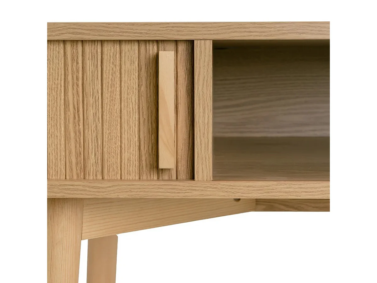 Bureau, meuble du bureau en bois coloris naturel - Longueur 120 x Profondeur 50 x Hauteur 75 cm