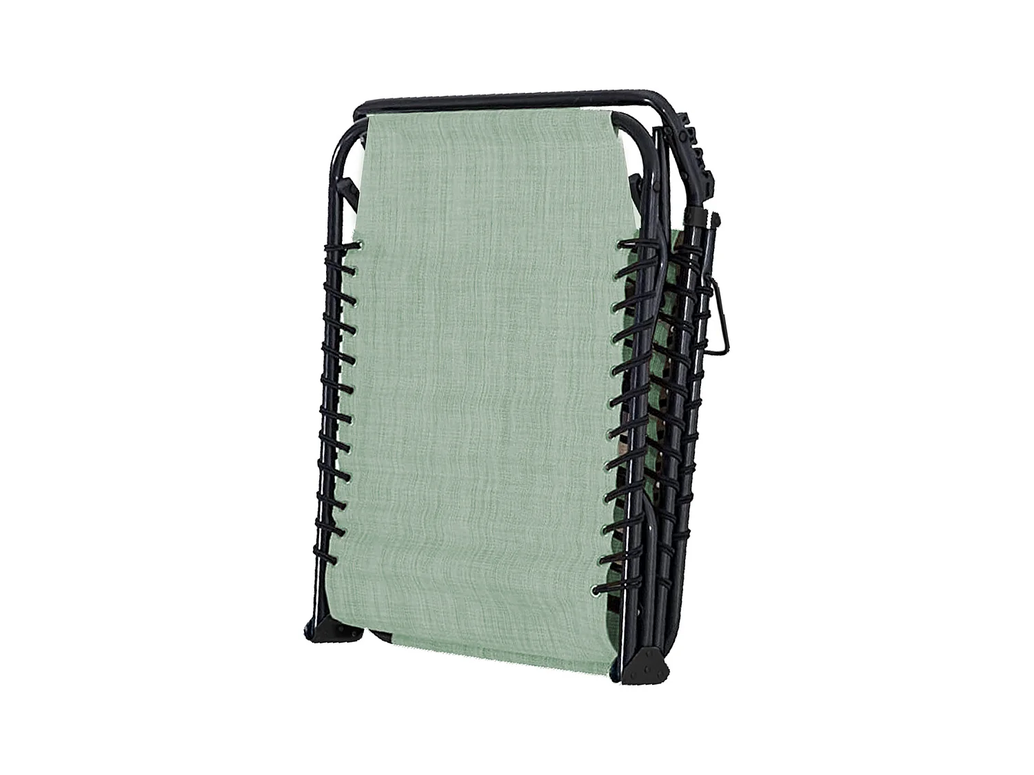 Lot de 2 Transat Chaise longue pliante Bain de soleil coloris kaki avec coussin - Longueur 188 x Profondeur 55 x Hauteur 30 cm