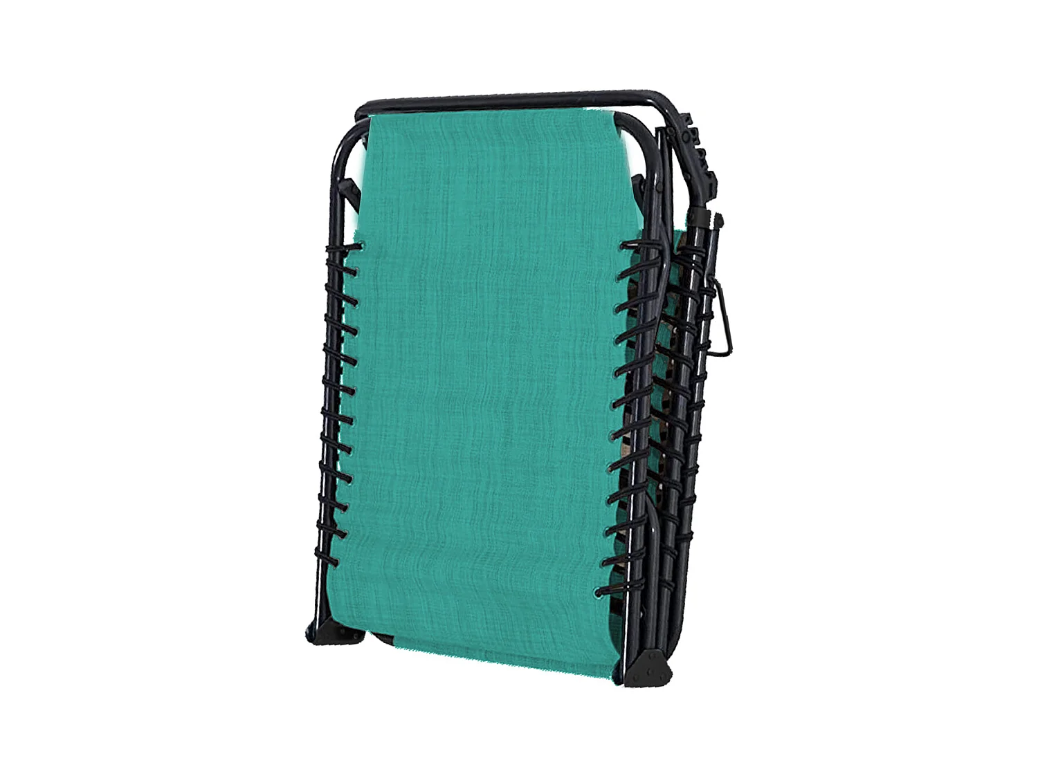 Lot de 2 Transat Chaise longue pliante Bain de soleil coloris  vert émeraude  avec coussin - Longueur 188 x Profondeur 55 x Hauteur 30 cm