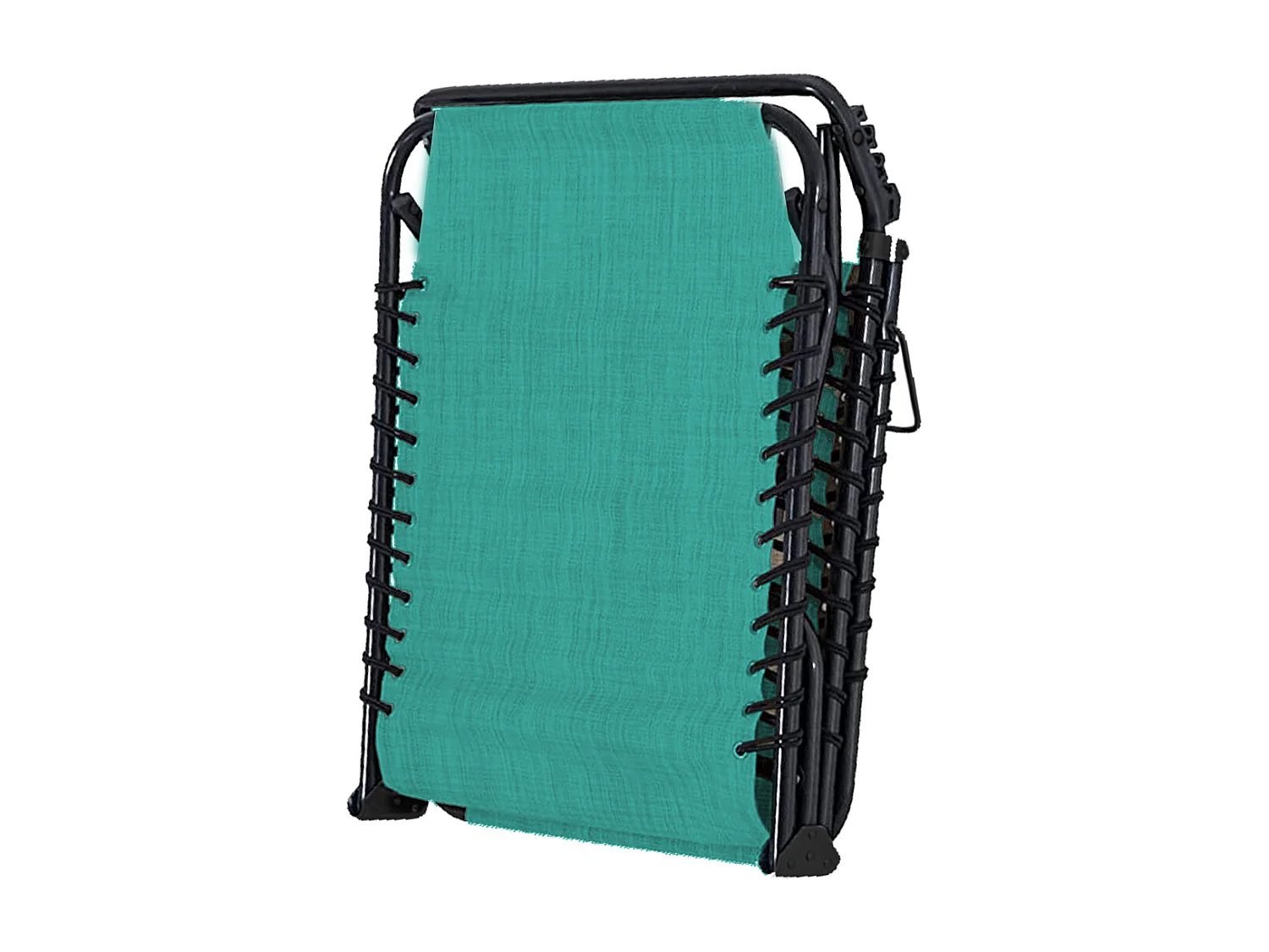 Lot de 2 Transat Chaise longue pliante Bain de soleil coloris  vert émeraude  avec coussin - Longueur 188 x Profondeur 55 x Hauteur 30 cm