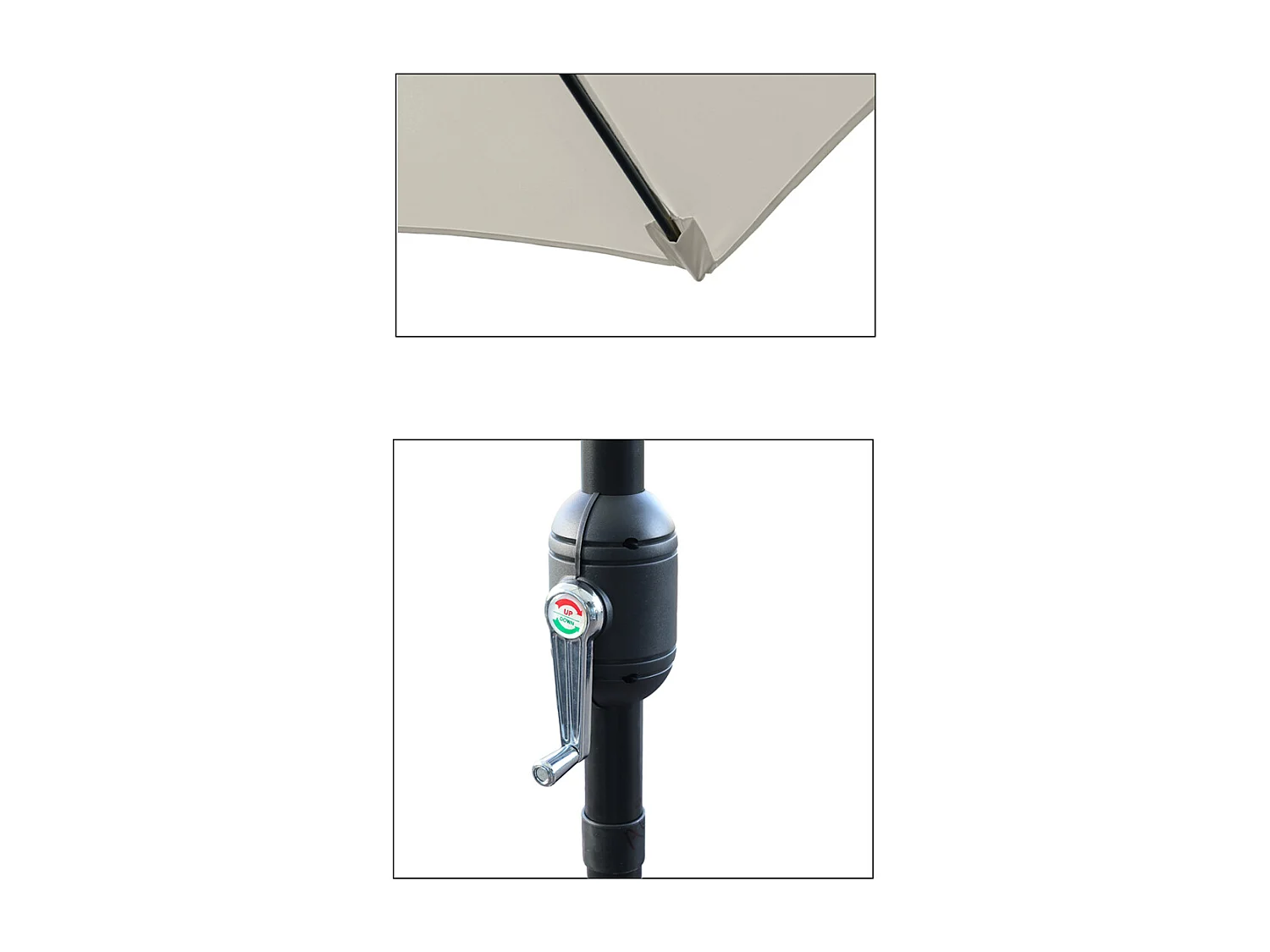 Parasol droit rond coloris Beige 180gr Protection UV50+ Diamètre 300 x Hauteur 245 cm