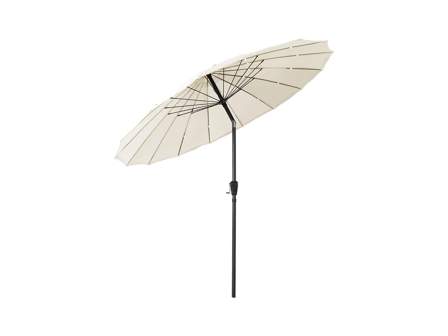 Parasol droit rond inclinable coloris BEIGE Diamètre 270 x Hauteur  245 cm