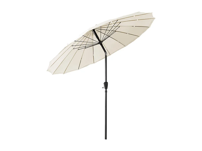 Parasol droit rond inclinable coloris BEIGE Diamètre 270 x Hauteur  245 cm