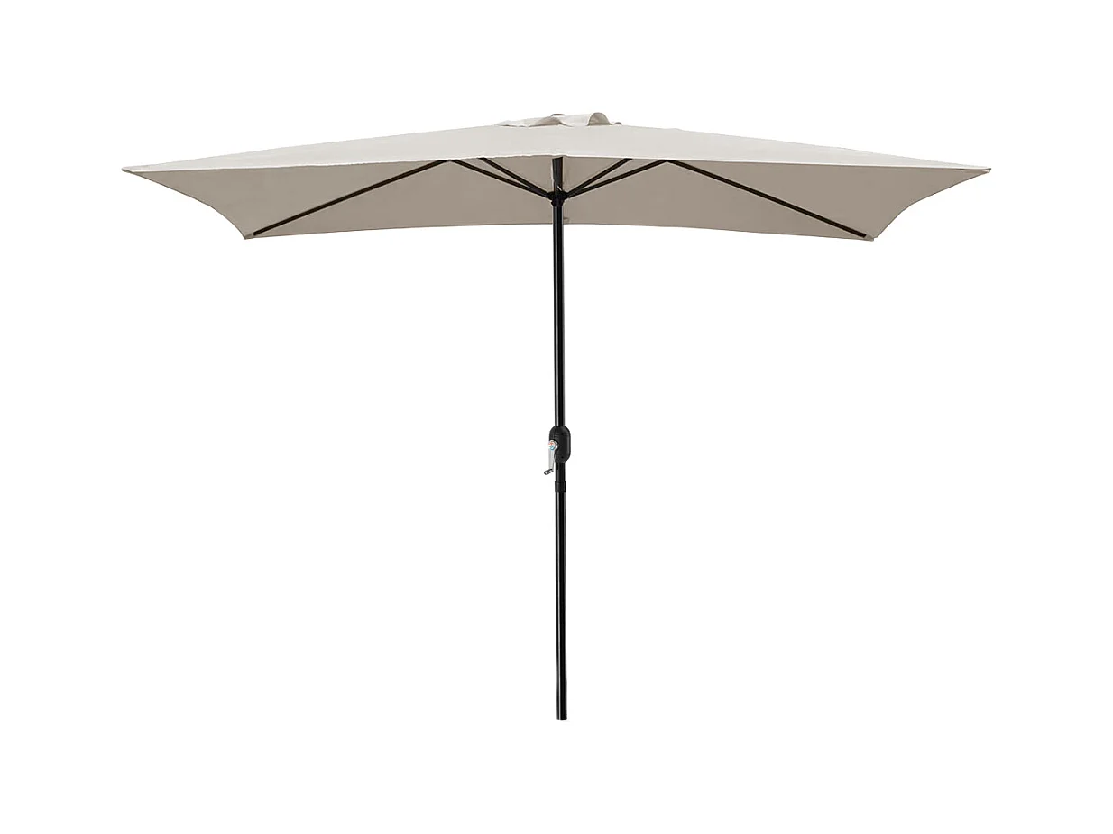 Parasol droit rectangulaire coloris Beige 180gr Protection UV50+ - Longueur 300 x Largeur 200 x Hauteur 245 cm