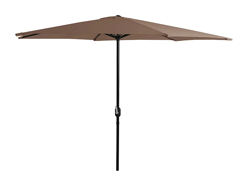 Parasol droit rond coloris Taupe 180 gr Protection  UV50+ Diamètre 300 x Hauteur 245 cm