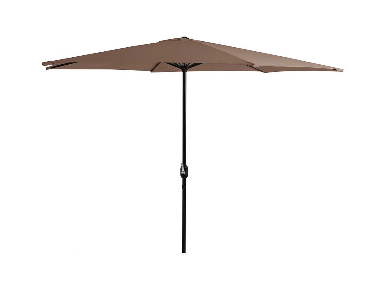Parasol droit rond coloris Taupe 180 gr Protection  UV50+ Diamètre 300 x Hauteur 245 cm