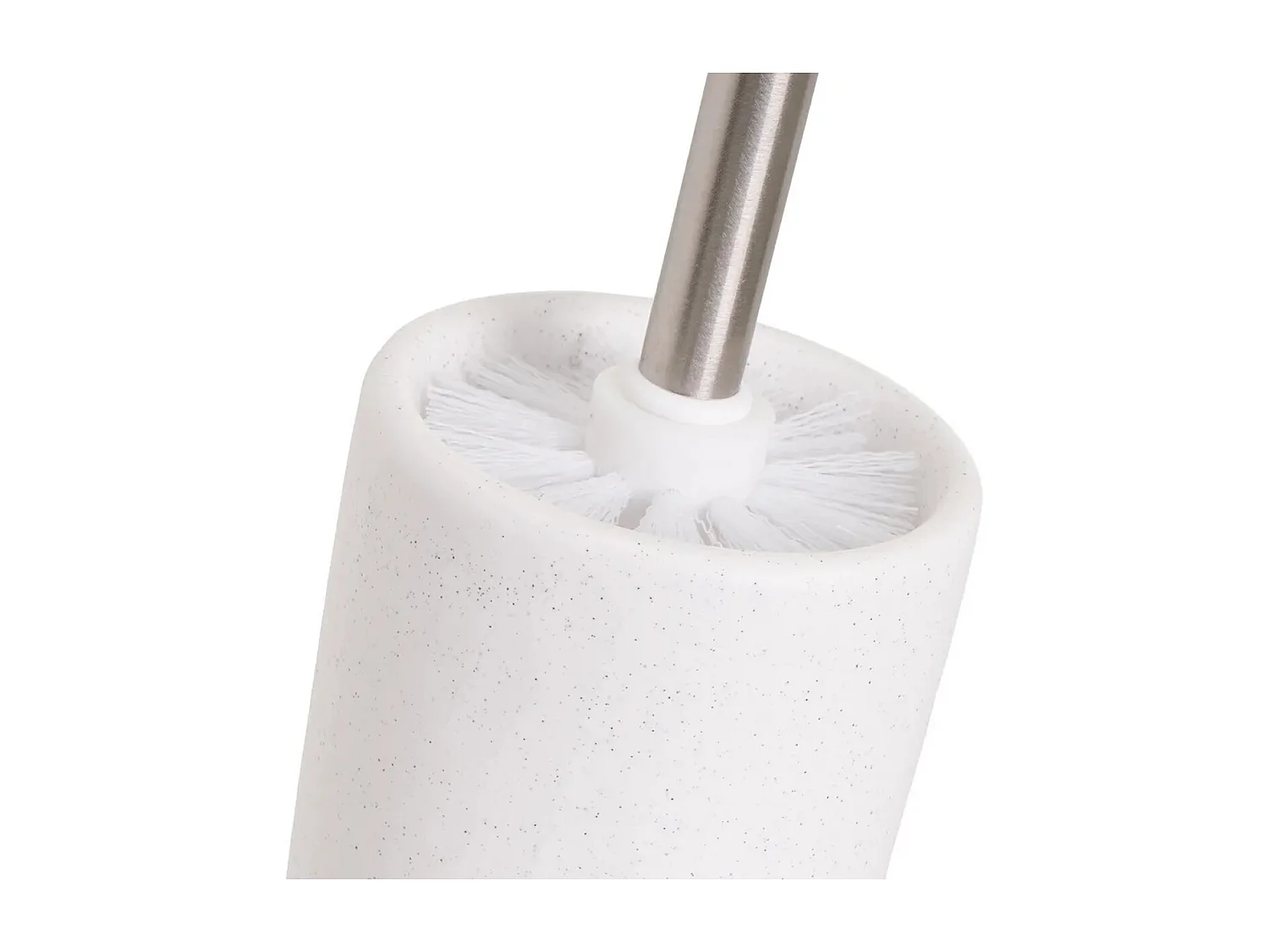Brosse WC avec Porte-brosse de toilette en céramique coloris blanc - diamètre 12 x Hauteur 34 cm