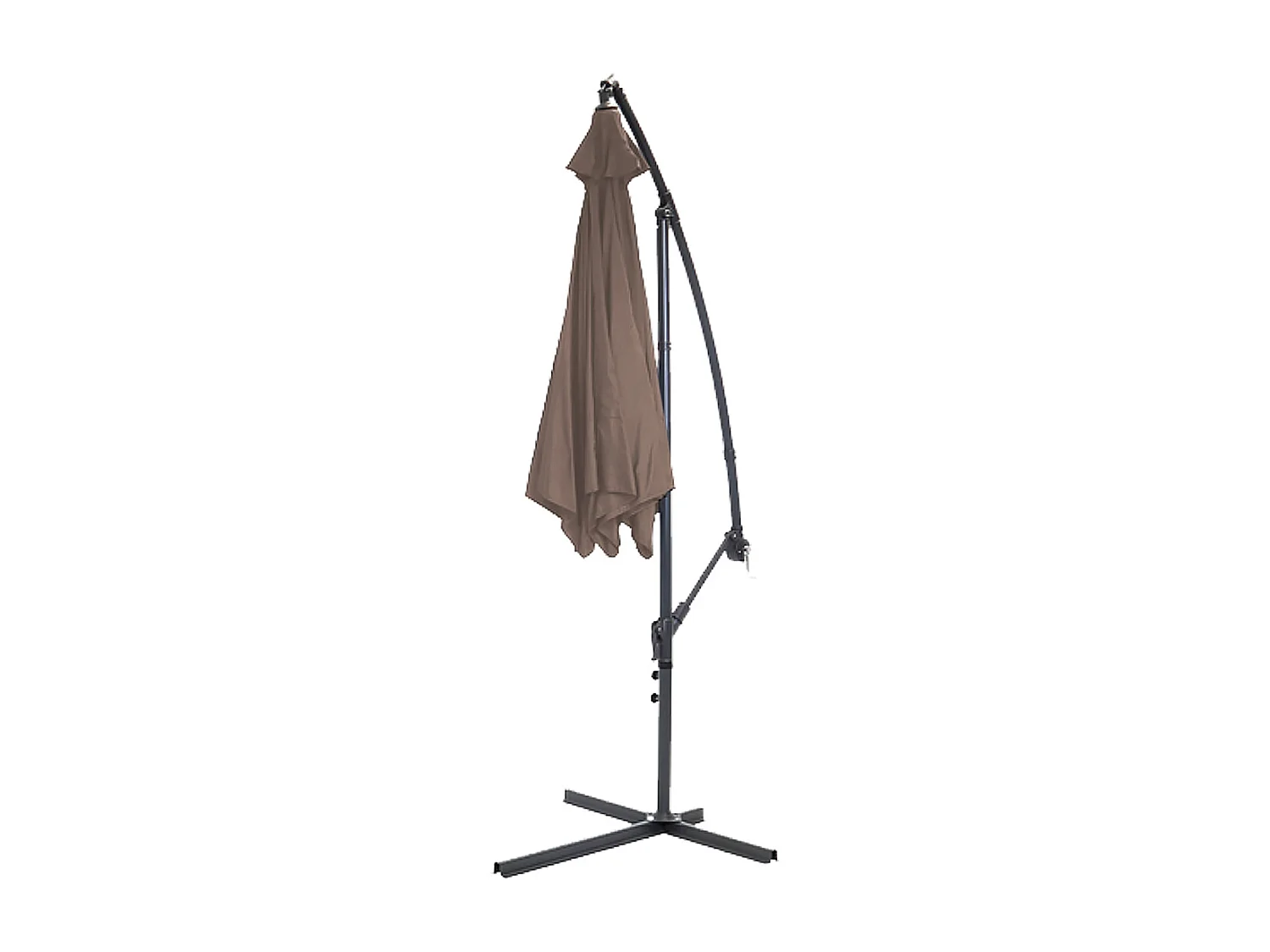 Parasol déporté rond coloris Taupe Protection UV 50+ - Diamètre 300 x Hauteur 245 cm
