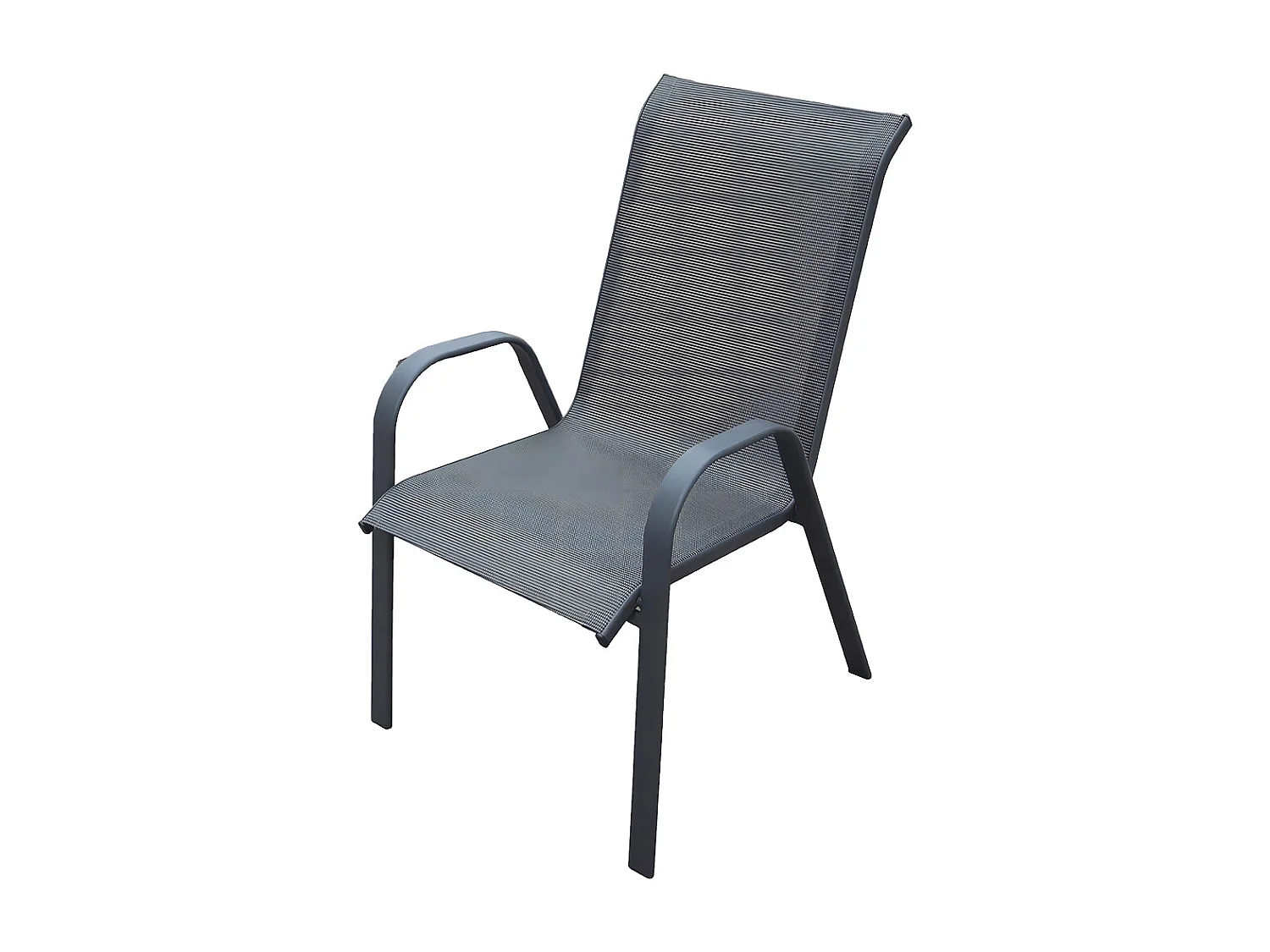 Lot de 2 chaises de jardin en résine, fauteuils d'extérieur empilables avec accoudoirs coloris NOIR - Longueur 54 x profondeur 72 x Hauteur 90 cm